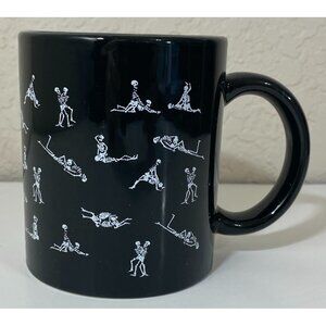 Skeletons Having Sex Positions Mug Black White Karma Sutra Skeletal Fornication